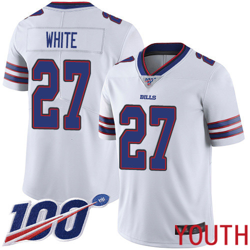 Youth Buffalo Bills 27 Tre Davious White White Vapor Untouchable Limited Player 100th Season NFL Jersey